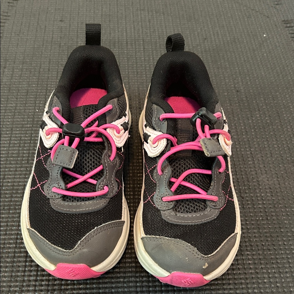 Kids Black and Pink Athletic Sneakers - Lightweight Comfort